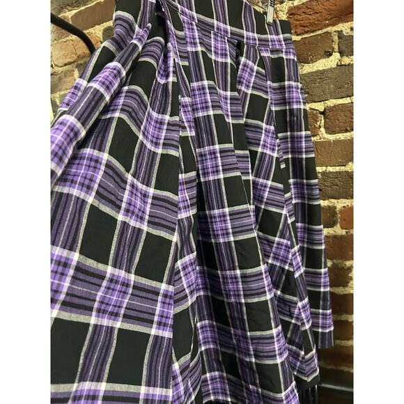 Laura Byrnes Pinup Couture Purple Plaid Skirt XL PUG - Picture 3 of 8
